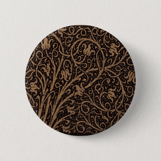 William Morris Campion getriebenes Ledertuch Button (Vorderseite)