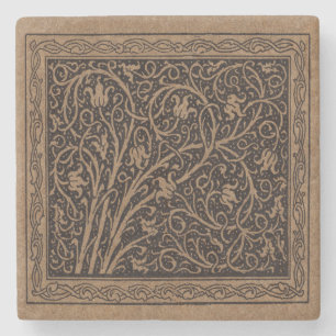William Morris Campion getriebenes Ledertuch Steinuntersetzer