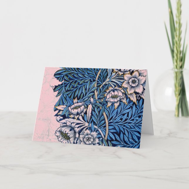William Morris Carte FLORALE Pliée Note EN ROSES (Devant)