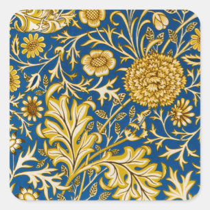 William Morris Cherwell Blumendesign Blau Quadratischer Aufkleber