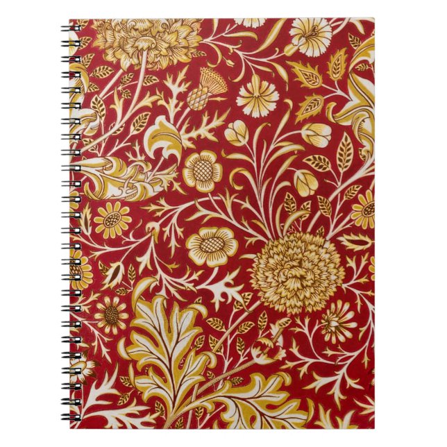 William Morris Cherwell Floral Pattern Red Notizblock (Vorderseite)