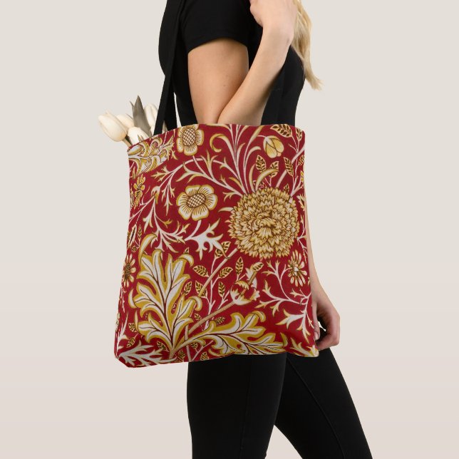 William Morris Cherwell Floral Pattern Red Tasche (Von Nahem)