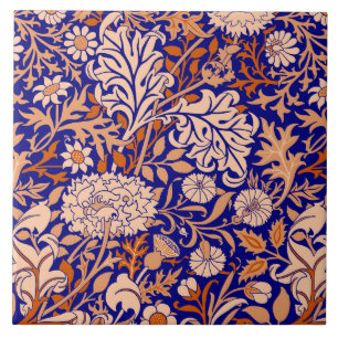William Morris 'Cherwell' in Blue und Orange Fliese
