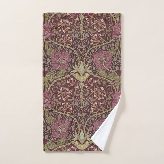 William Morris, chèvrefeuille, floral. motif, art (Serviette à main)