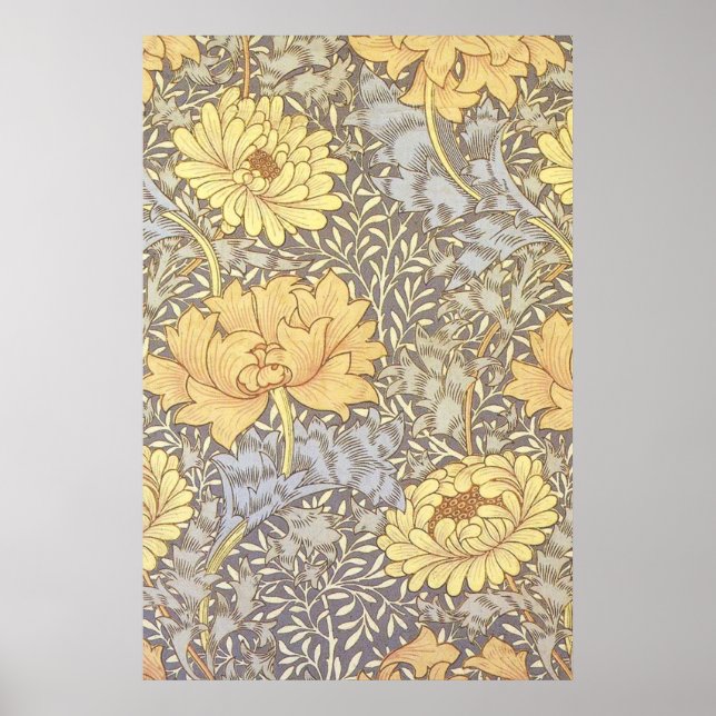 William Morris Chrysantheme Hübsche Blume Poster (Vorne)
