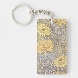 William Morris Chrysantheme-Mums Blumen Schlüsselanhänger