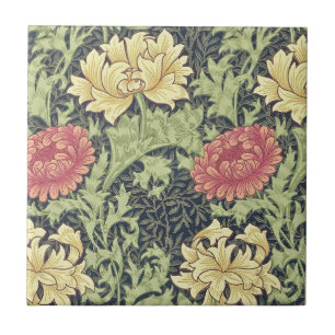 William Morris Chrysantheme Vintage-Blumenkunst Fliese