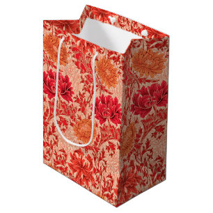William Morris Chrysanthemen, Korallenorange Mittlere Geschenktüte