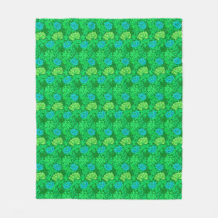 William Morris Chrysanthemen, Limettengrün und Aqu Fleecedecke