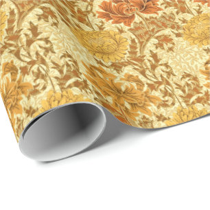 William Morris Chrysanthemen, Senfgold Geschenkpapier