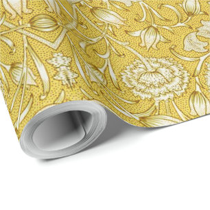 William Morris Chrysanthemum Blumenmuster Laubwerk Geschenkpapier