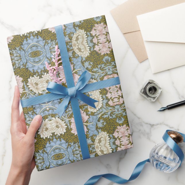 William Morris Chrysanthemum Floral Pattern Folia Geschenkpapier (Schenken)