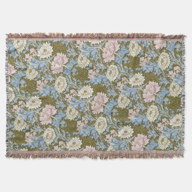 William Morris Chrysanthemum Floral Pattern Foliag Decke (Vorderseite)