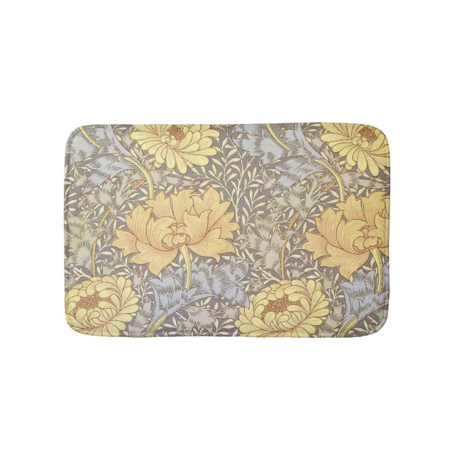 William Morris Chrysanthemum Mum Blume Badematte (Vorderseite)