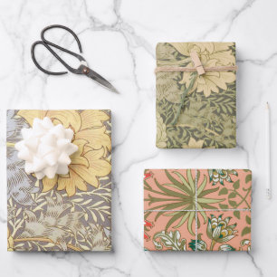 William Morris Chrysanthemum Mum Blume Geschenkpapier Set