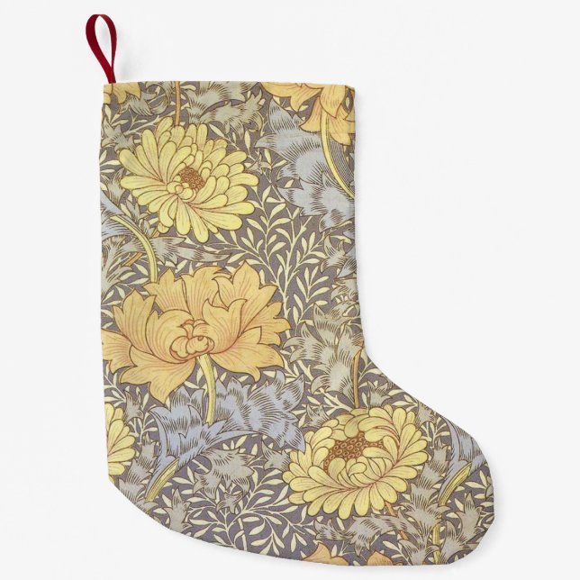 William Morris Chrysanthemum Mum Blume Kleiner Weihnachtsstrumpf (Vorderseite)