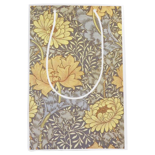 William Morris Chrysanthemum Mum Blume Mittlere Geschenktüte (Vorderseite)