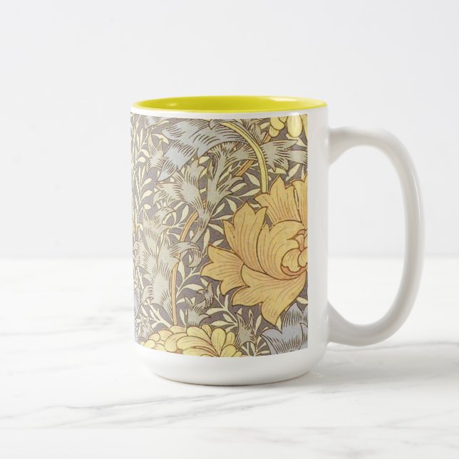 William Morris Chrysanthemum Mum Blume Zweifarbige Tasse (Rechts)