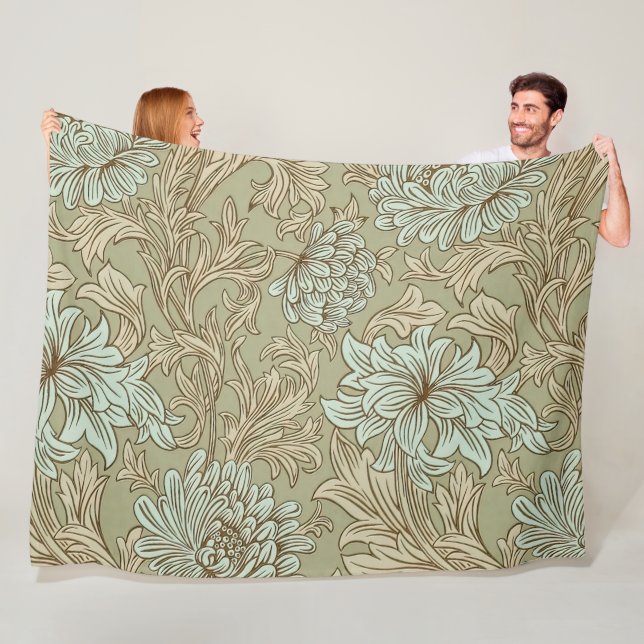 William Morris Chrysanthemum Muster Fleece-Decke Fleecedecke (Beispiel)