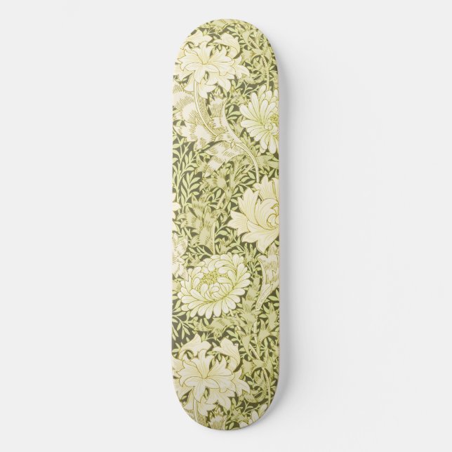 William Morris Chrysanthemum Muster Skateboard (Vorderseite)