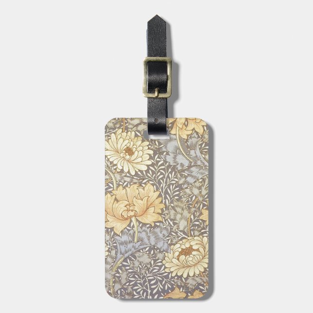 William Morris Chrysanthemum-Mutterblumen Gepäckanhänger (Vorderseite vertikal)