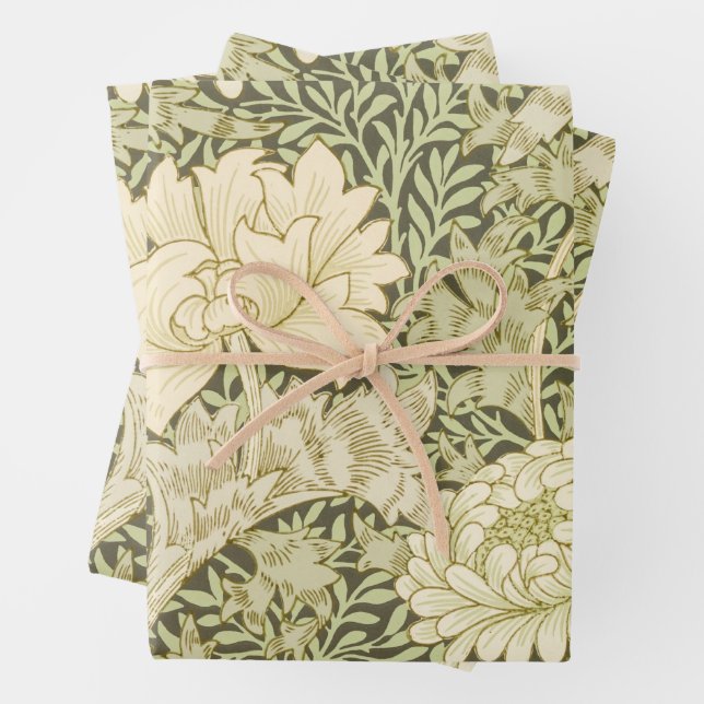 William Morris Chrysanthemum Packpapier Geschenkpapier Set (Beispiel)