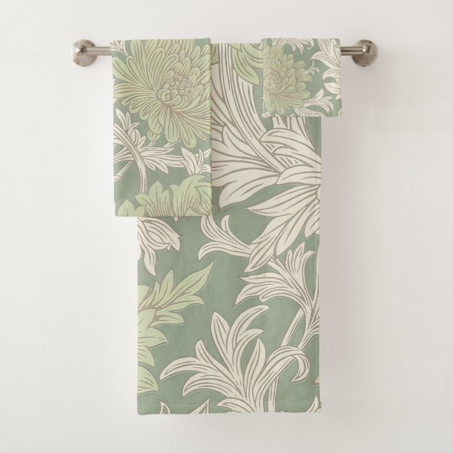 William Morris Chrysanthemum Pattern Bath Towel Se Badhandtuch Set (Insitu)