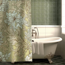 William Morris Chrysanthemum Pattern Dusche Curtai