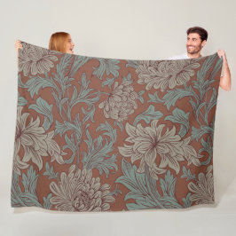 William Morris Chrysanthemum Pattern Fleece Blanke