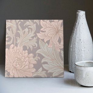 William Morris Chrysanthemum Pattern Keramik Tile Fliese
