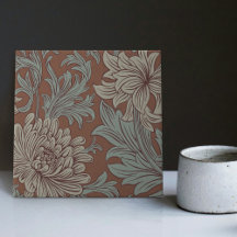 William Morris Chrysanthemum Pattern Keramik Tile