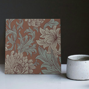 William Morris Chrysanthemum Pattern Keramik Tile Fliese