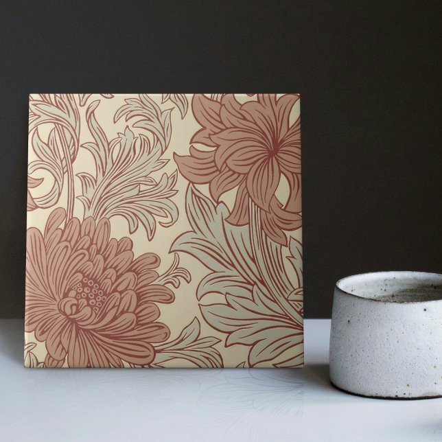 William Morris Chrysanthemum Pattern Keramik Tile Fliese (Von Creator hochgeladen)