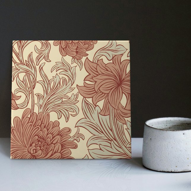 William Morris Chrysanthemum Pattern Keramik Tile Fliese (Von Creator hochgeladen)