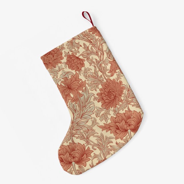 William Morris Chrysanthemum Pattern Small Christm Kleiner Weihnachtsstrumpf (Rückseite (Hängend))
