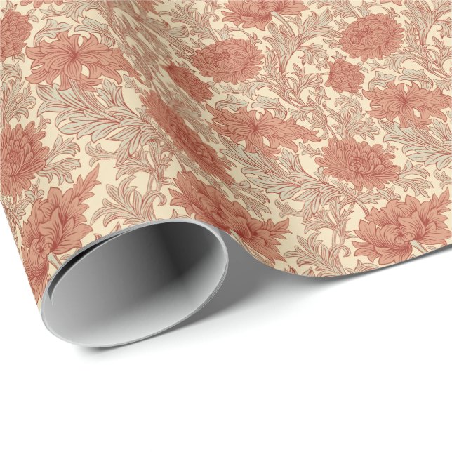 William Morris Chrysanthemum Pattern Wrapping Pape Geschenkpapier (Rolleneckpunkt)