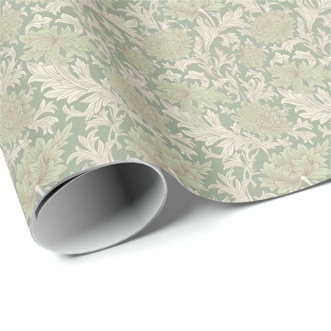 William Morris Chrysanthemum Pattern Wrapping Pape Geschenkpapier (Rolleneckpunkt)