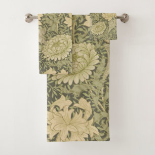 William Morris Chrysanthemum Sage Blume Badhandtuch Set