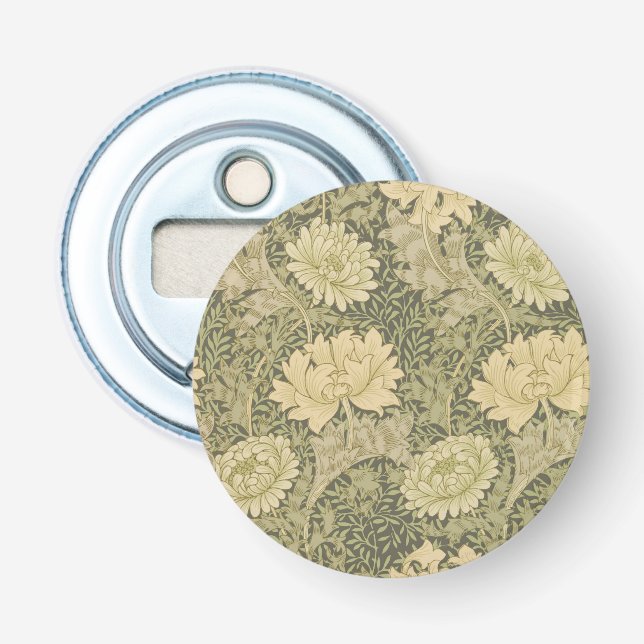 William Morris Chrysanthemum Sage Blume Flaschenöffner (Vorderseite)