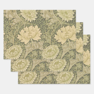 William Morris Chrysanthemum Sage Blume Geschenkpapier Set