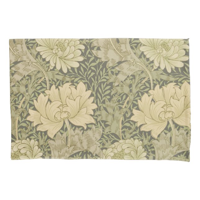 William Morris Chrysanthemum Sage Blume Kissenbezug (Vorderseite)