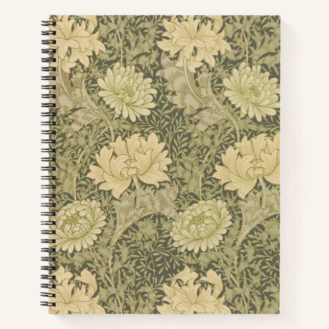 William Morris Chrysanthemum Sage Blume Notizbuch (Vorderseite)