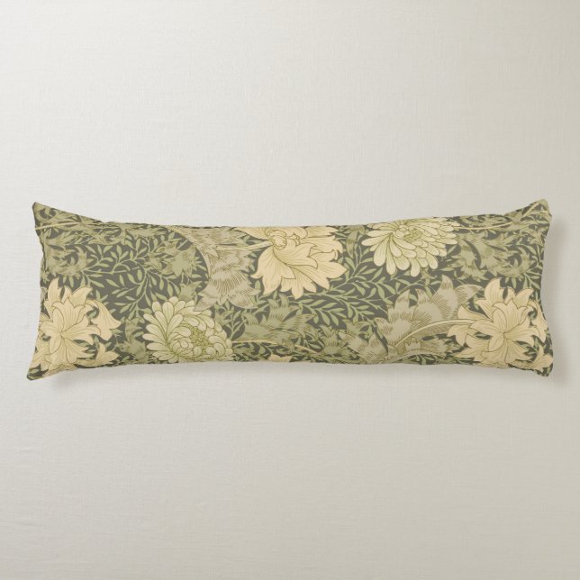 William Morris Chrysanthemum Sage Blume Seitenschläferkissen (Vorderseite)