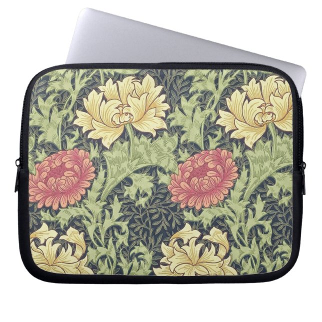 William Morris Chrysanthemum Vintage Blumenart Laptopschutzhülle (Vorderseite)