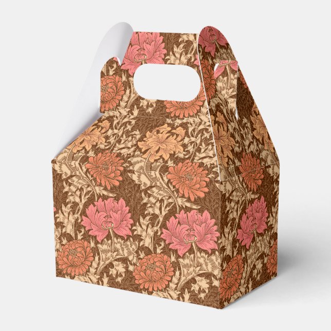 William Morris Chrysanthemums, Brown und Rust Geschenkschachtel (Vorderseite)
