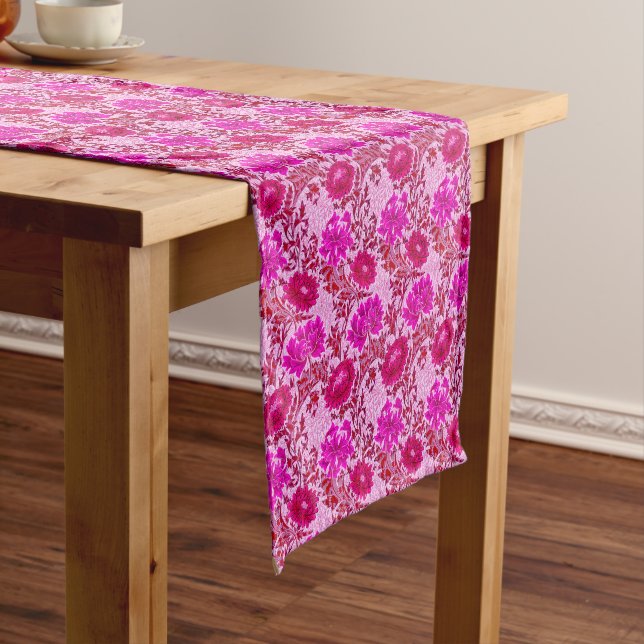 William Morris Chrysanthemums, Burgund und Pink Kurzer Tischläufer (Beispiel)