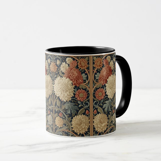  William Morris Chrysanthemums Floral Art Nouveau  Tasse (VorderseiteRechts)