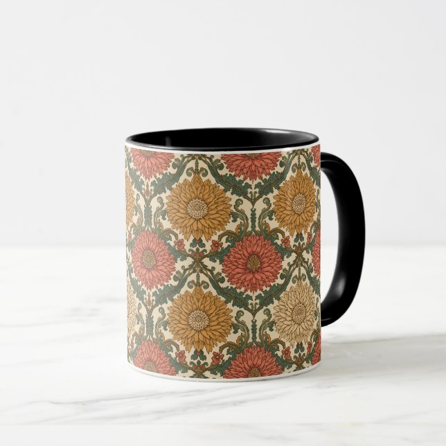 William Morris Chrysanthemums Floral Art Nouveau  Tasse (VorderseiteRechts)