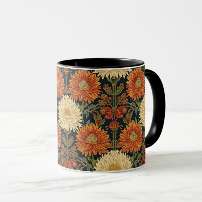  William Morris Chrysanthemums Floral Art Nouveau  Tasse (VorderseiteRechts)