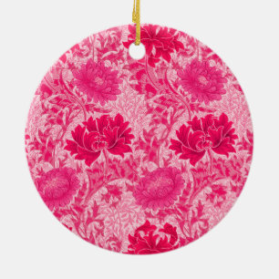 William Morris Chrysanthemums, Fuchsia Pink Keramik Ornament